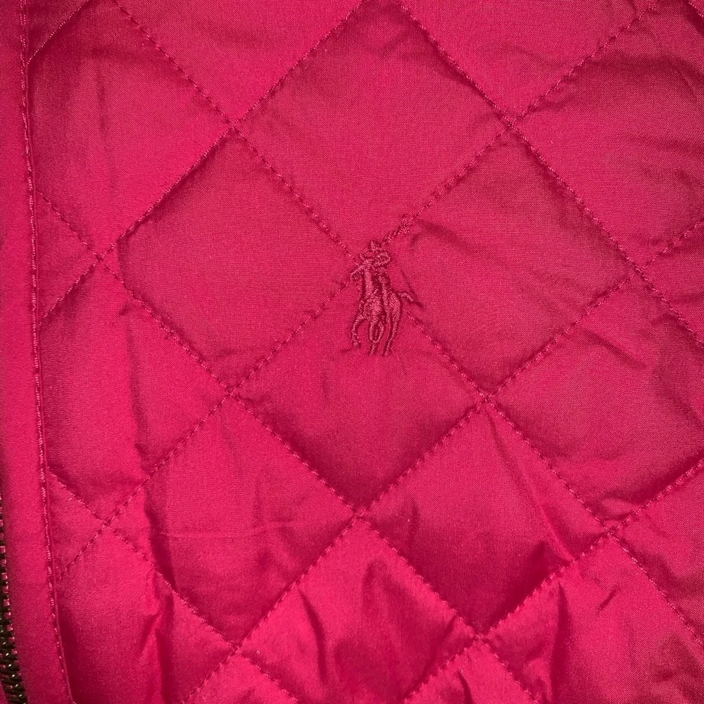 Ralph Lauren Pink Quilted chore barn coat Jacket corduroy collar size large